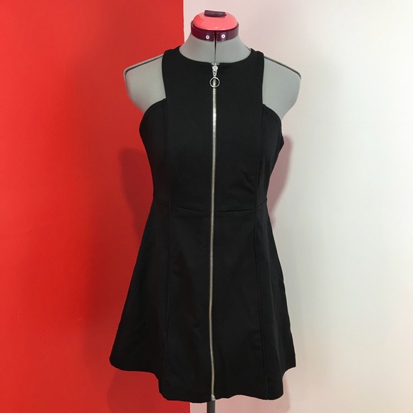 NWOT Free People Black High Neck Cool Mini Dress - Picture 6 of 8